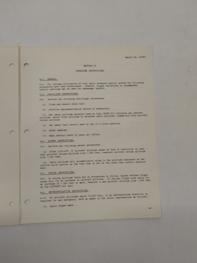 Garrett Cabin Pressure Control System 140468A Operation & Maintenance Instruct