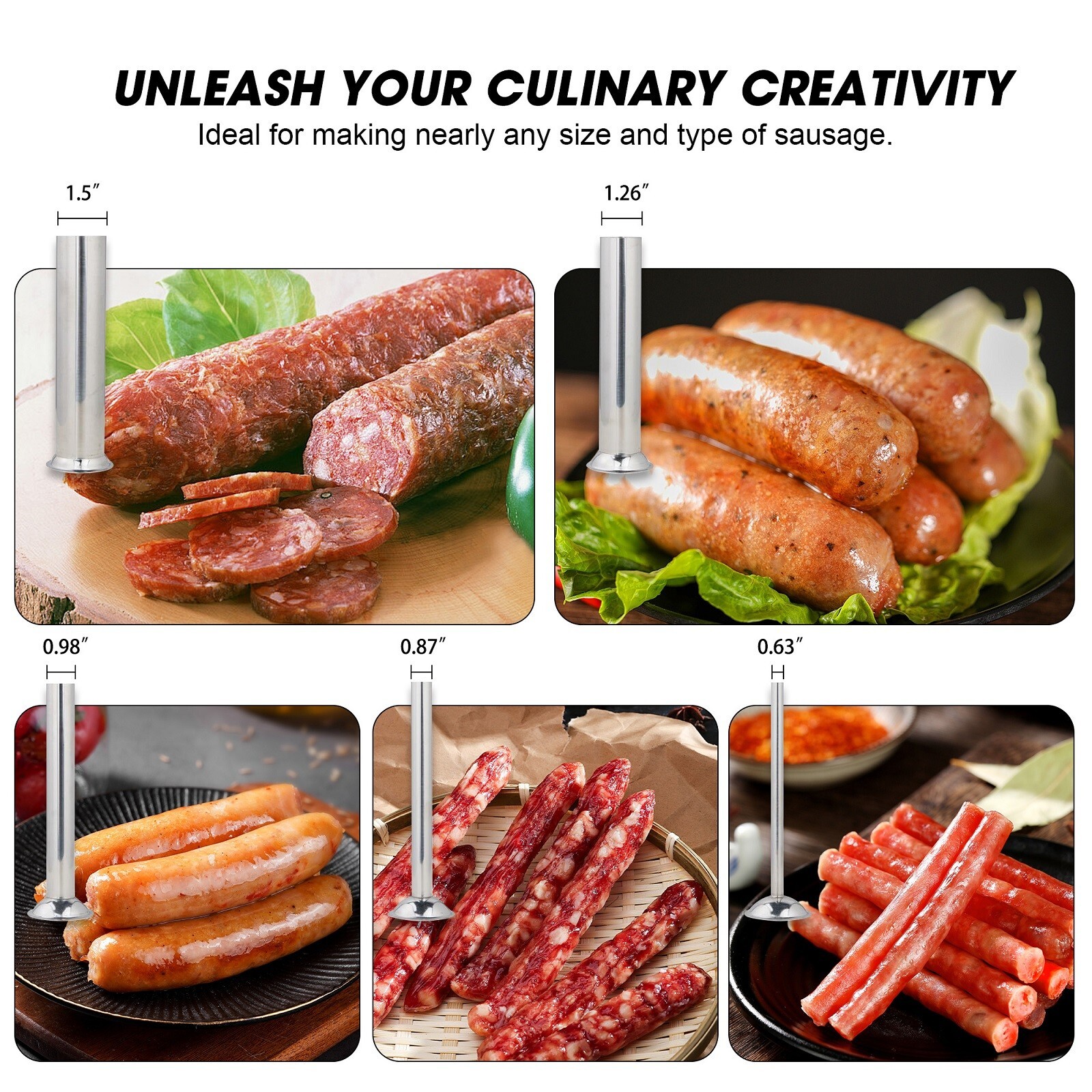 Hakka Commercial Electric Sausage Stuffer 30LBS 15L Stainless Steel Meat Maker