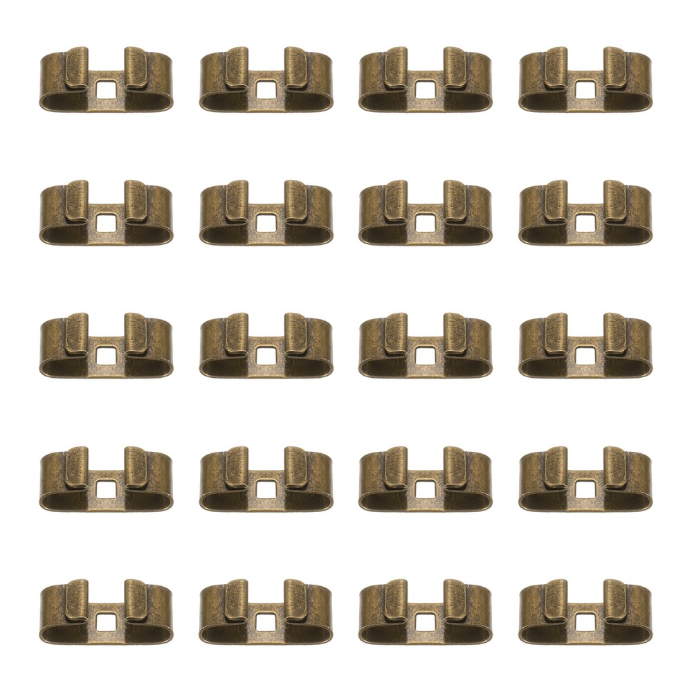 20Pcs Bolo Tie Slide Clasp Rectangle Blank Buckle, Square Hole, Bronze