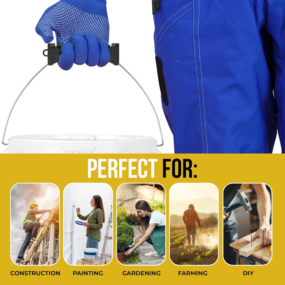 TEC Products HANDTEC Bucket Handle Grip - Ergonomic Rubber Handle Replacement fo
