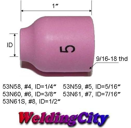WeldingCity® 10-pk Ceramic Gas Lens Cup 53N59 #5 5/16" TIG Welding Torch 9/20 US