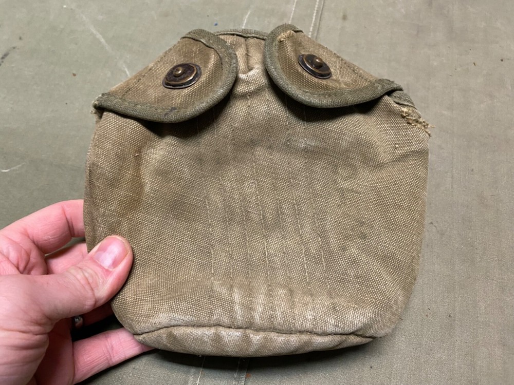 ORIGINAL WWII US ARMY INFANTRY M1942 CANTEEN COVER-OD#7