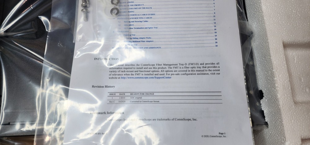 FMT-DBS000000-A00B COMMSCOPE Fiber Management Tray-D (FMT-D)