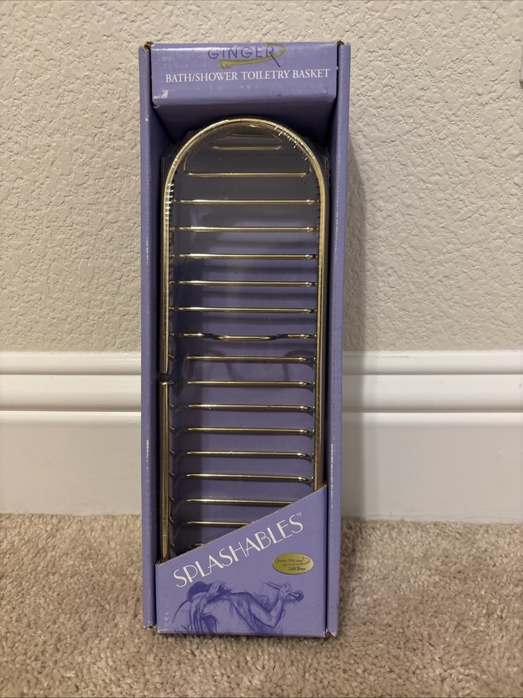 Ginger Splashables Solid Brass Shower Bathroom Toiletry Combo Basket 11” 501-PVD