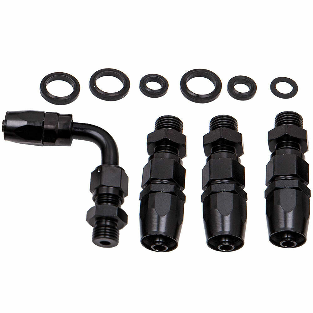LokoCar Adjustable Fuel Pressure Regulator Kit Oil 0-100psi Gauge -6AN 6AN Black