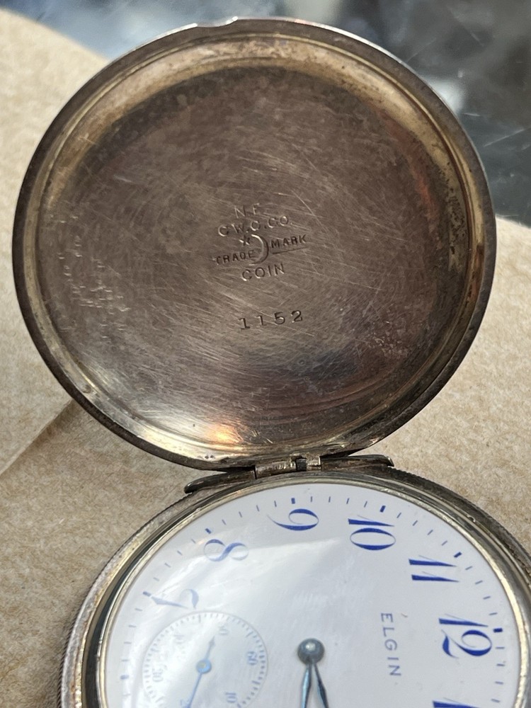 vintage elgin silver pocket watch
