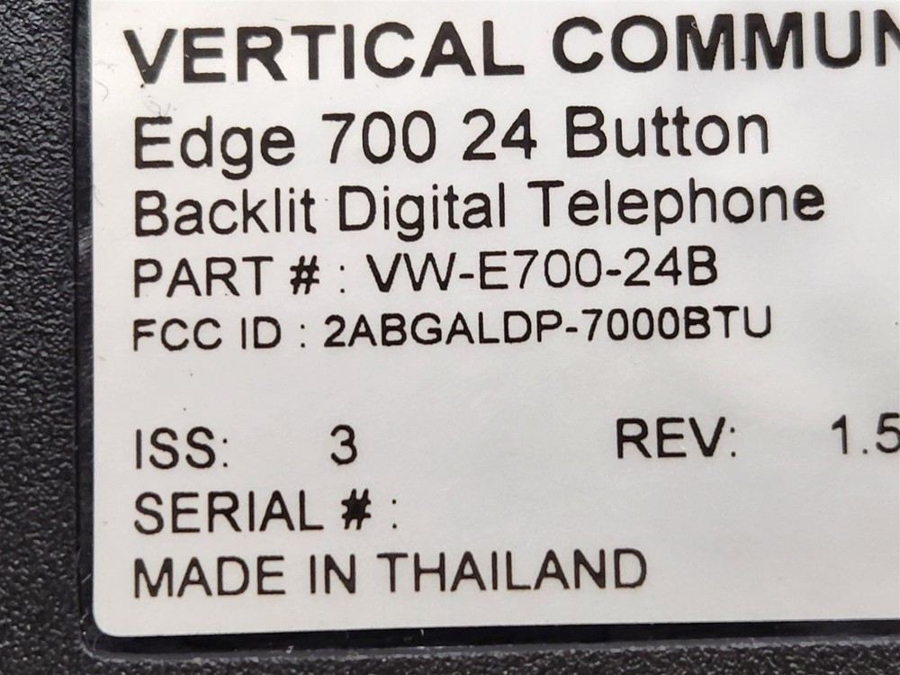 ⭐️⭐️⭐️⭐️⭐UNTESTED Vertical VW-E700-24B Edge 24 Button Speaker Display Phone Base