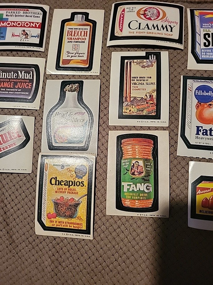16 1973 Wacky Packages Stickers