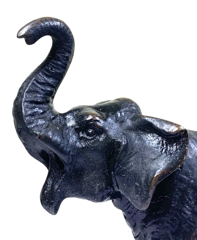 19th c Austrian Vienna Cold Painted Bronze Elephant