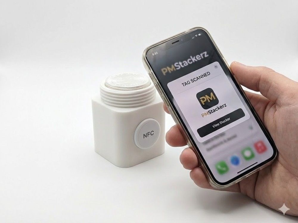 Silver Round Storage Container 4 Pack – 1oz Stacker Tub | NFC Smart Tracking