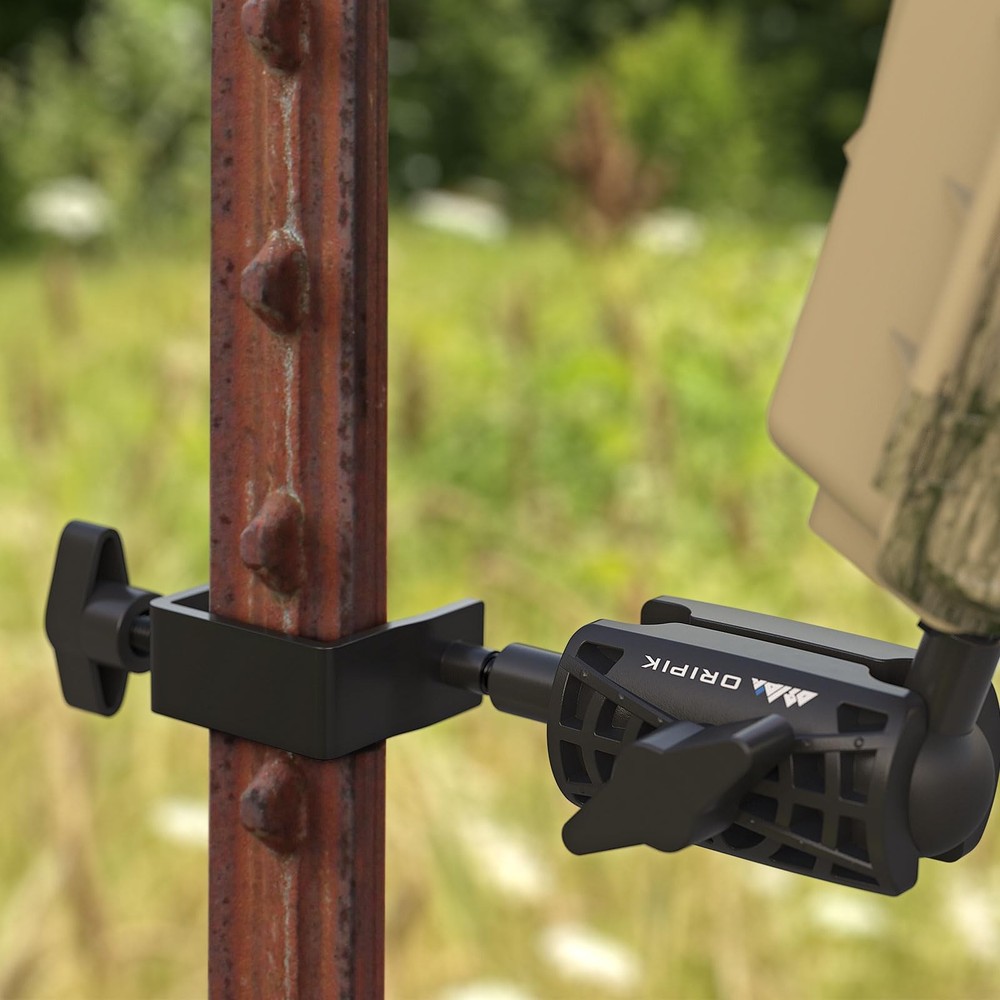 ORIPIK T-Post Trail Camera Mount - 360 Degrees Adjustable Game 1 Pack, Black