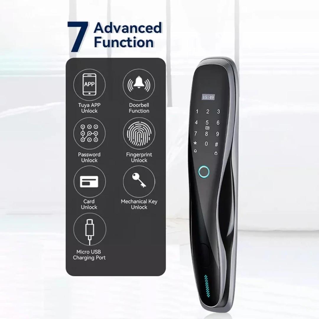Tuya WiFi Smart Door Lock Fingerprint RFID Card Password Keyless Waterproof