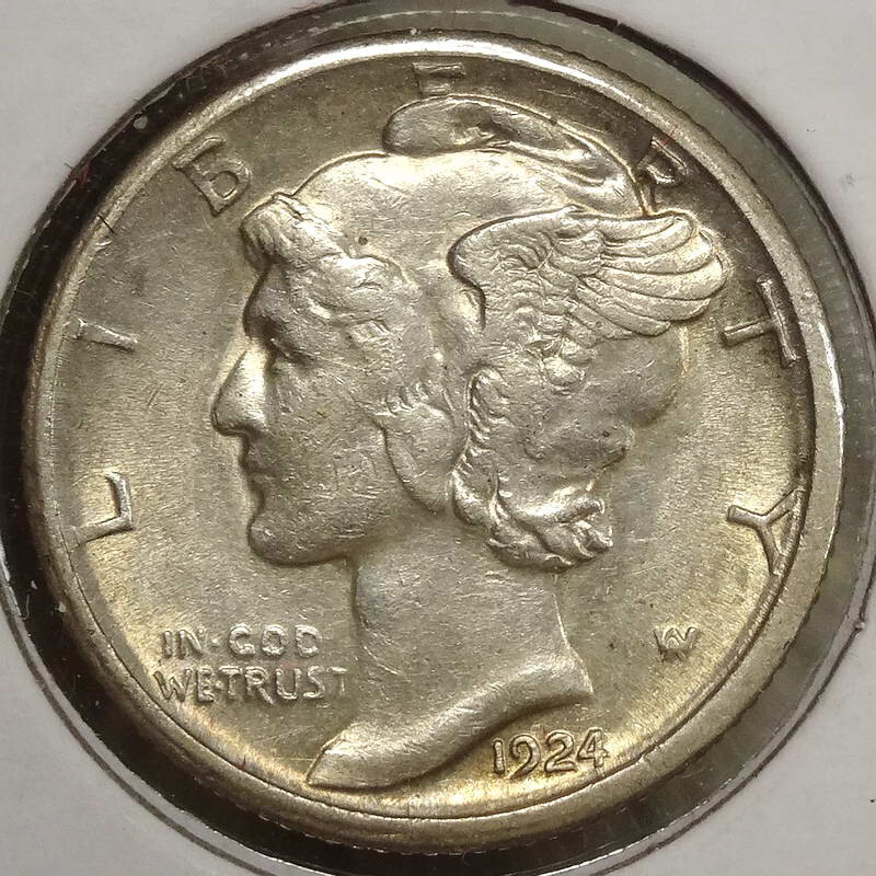 1924-S Mercury Dime, Almost Uncirculated, Better Date    1107-05