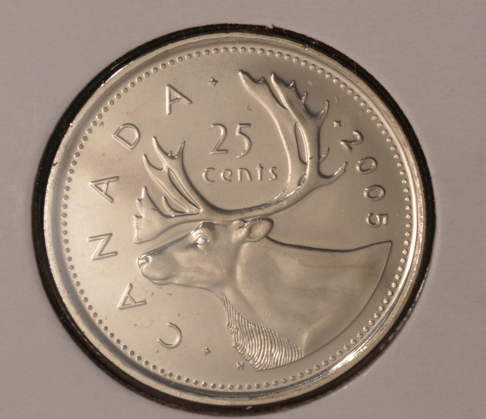 2005P Canada 25 Cent - Caribou - Uncirculated