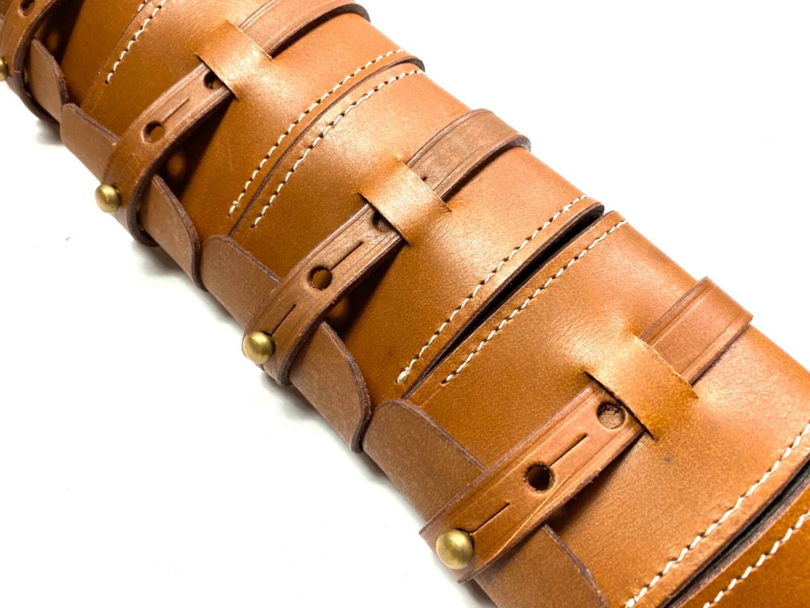 SWEDISH M1910 8MM MAUSER RIFLE LEATHER AMMO BANDOLEER