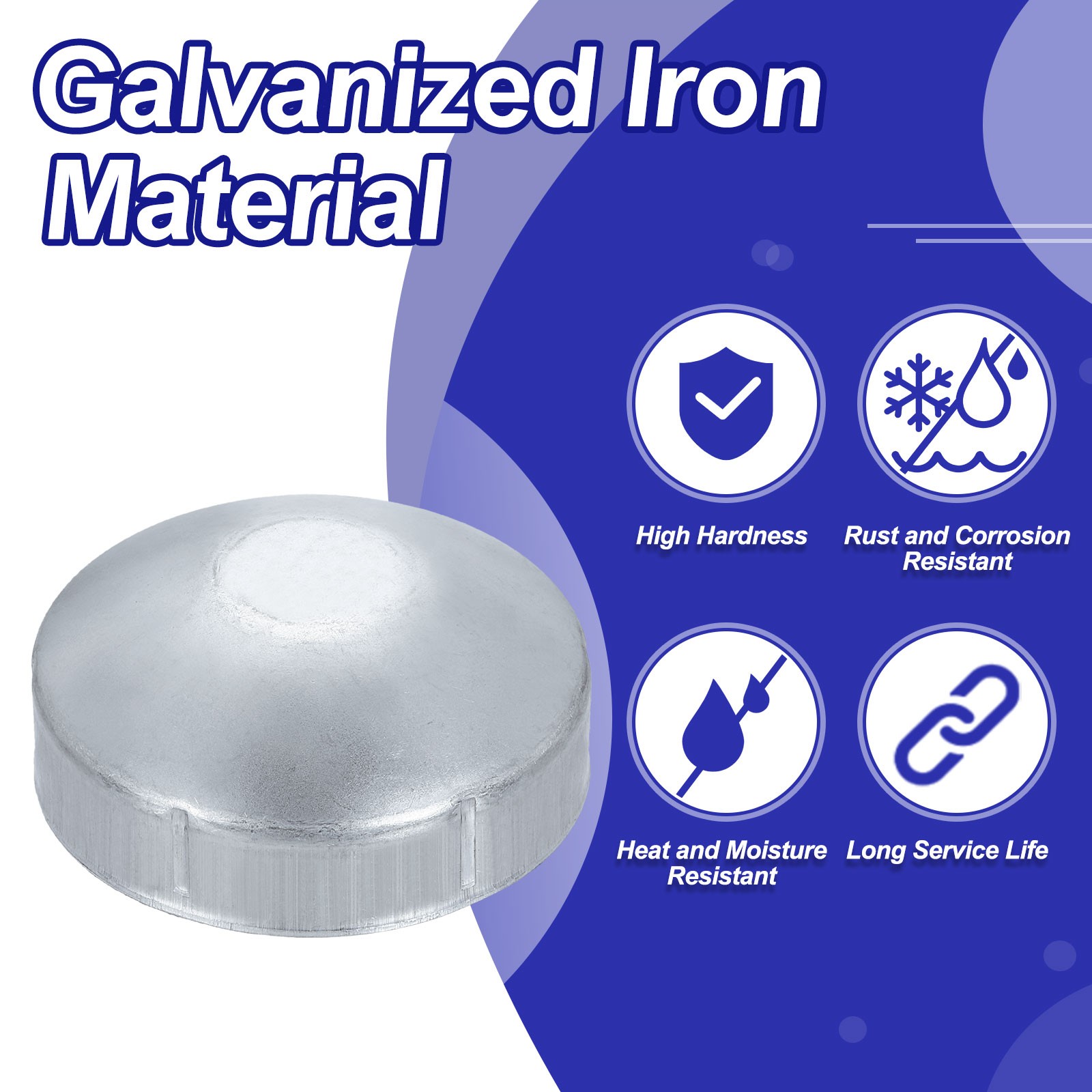 6Pcs Chain Link Fence Post Cap, Dome External Post Caps Fit 3-1/2" OD Pipe