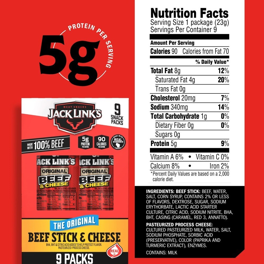 Original Beef and Cheese Snack Sticks 9 Pack Variety Bundle