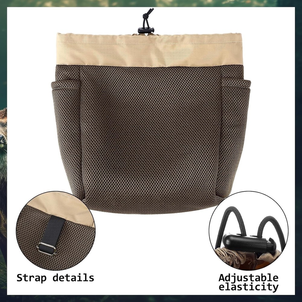 2 Pcs Saddle Hunting Dump Bag Saddle Pouches with Drawstring Closure Mesh Bag...