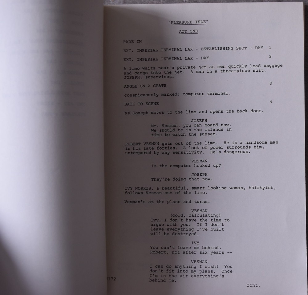 1983 The Fall Guy (Pleasure Isle) Original Screenplay Script