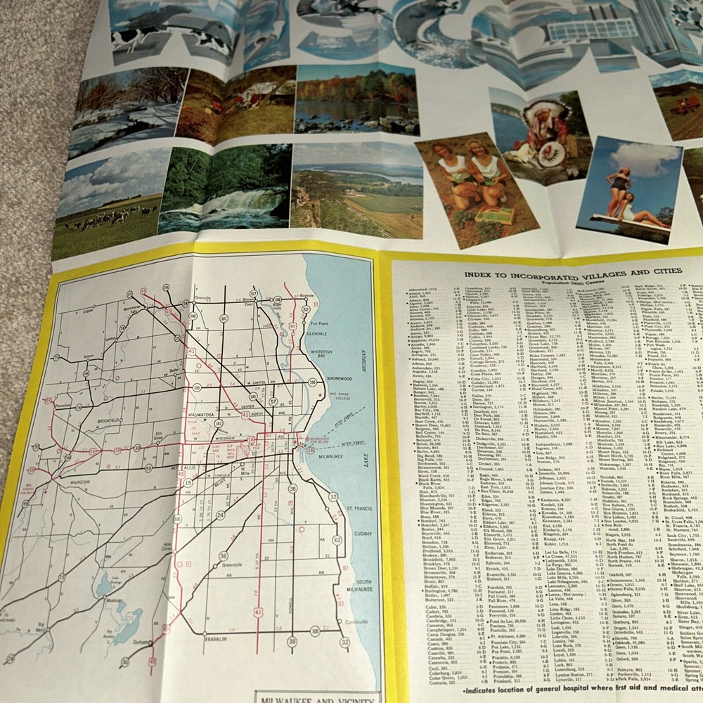 1957 WISCONSIN HIGHWAY MAP