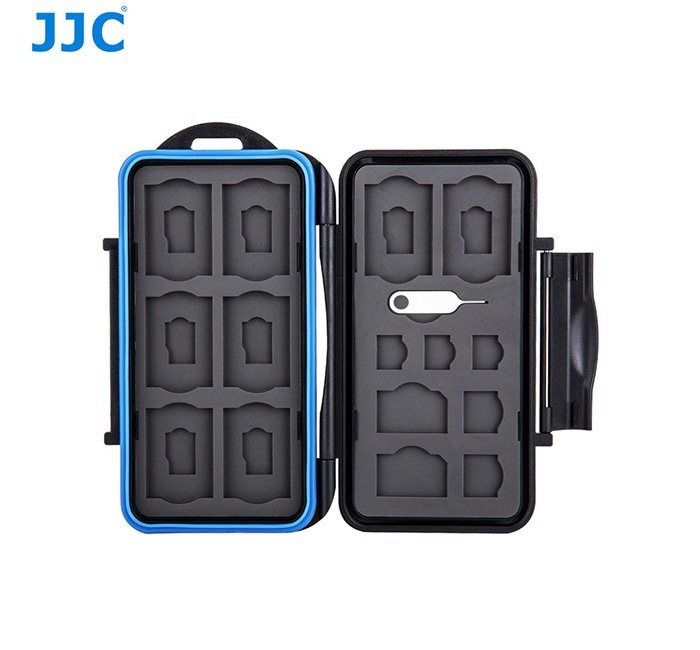 JJC MC-STM23 Memory Card Holder case fits 8 SD, 8 MSD, 2 SIM, 2 Micro SIM etc.