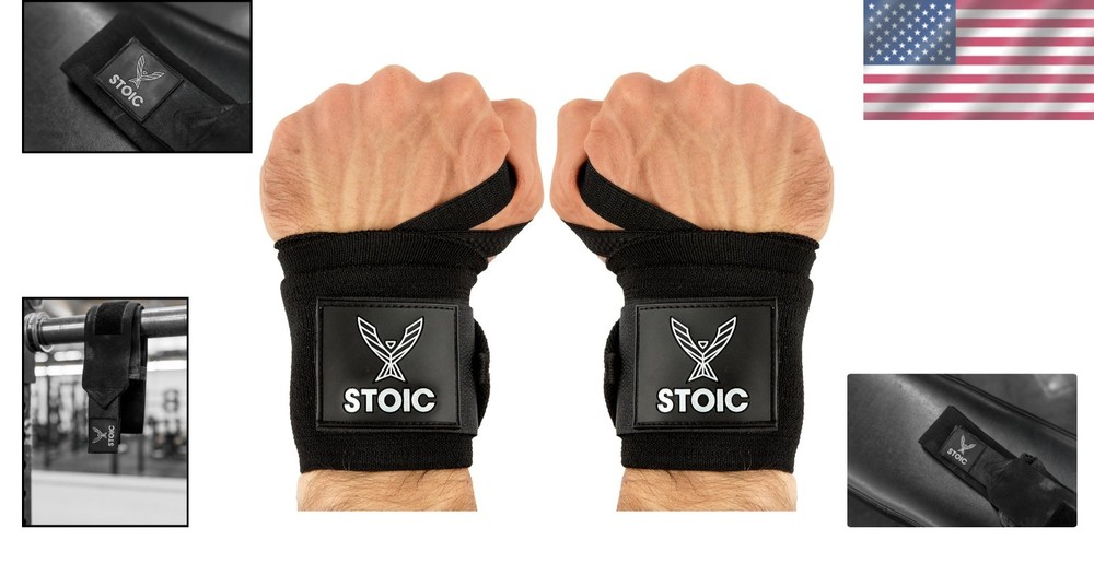 36-inch Wrist Wraps for Weightlifting | Durable Nylon with Thumb Loop