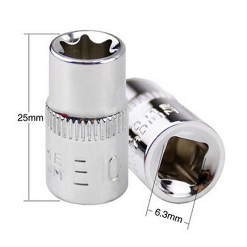 1/4 Inch Drive Sockets Wrenches Steel E4 E5 E6 E7 E8 E10 Supplies Equipment