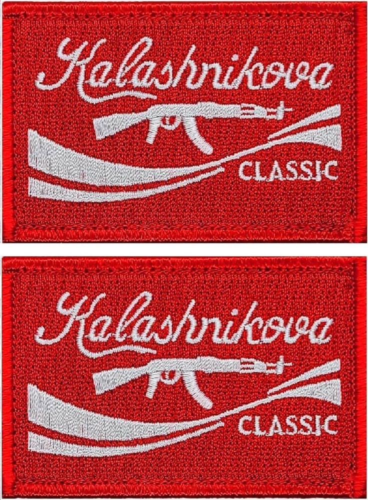 Kalashnikova Classic AK47 Embroidered Morale Patch | 2PC  3"X2" HOOK BACKING
