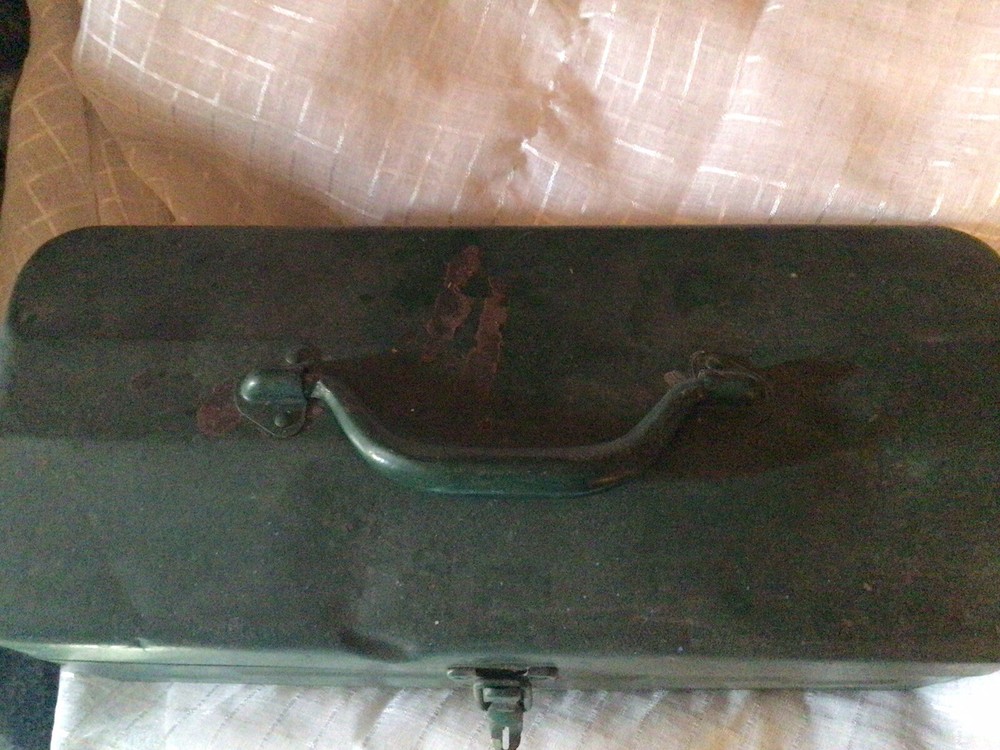 Vintage Steel Green Tool Box