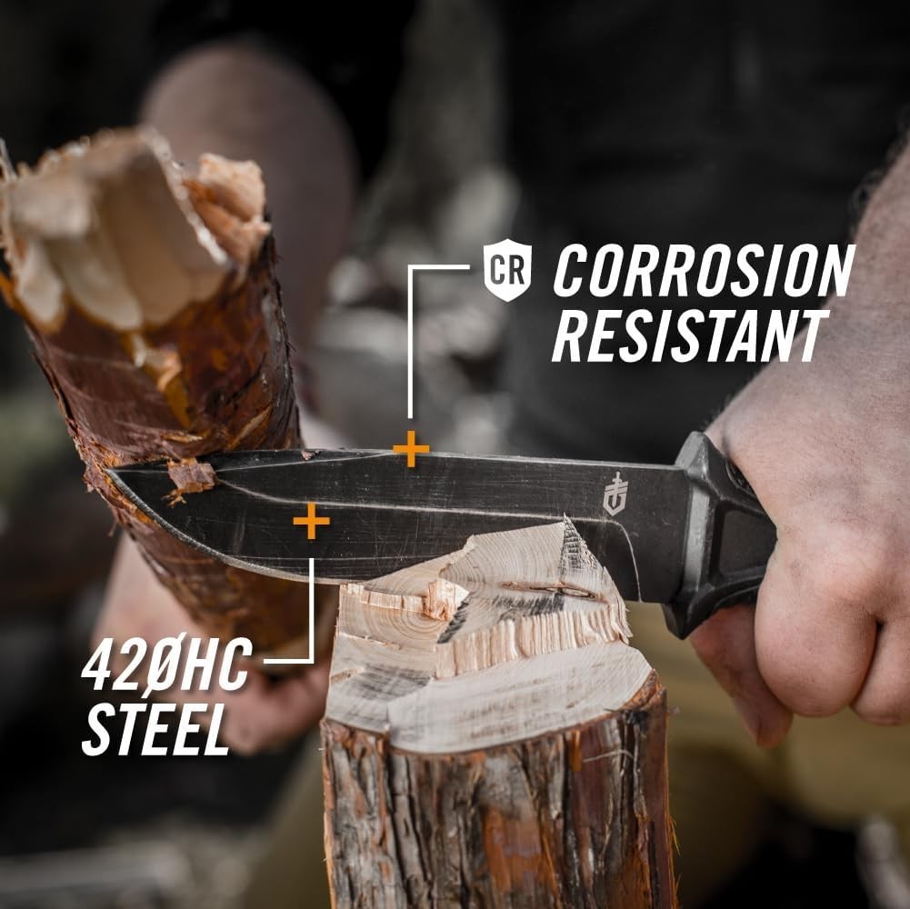 Gerber Gear StrongArm - Fixed-Blade Camping & Hunting Knife with Striking Pommel