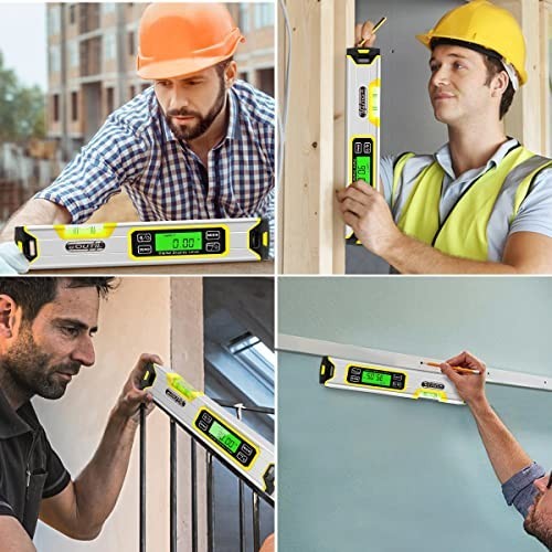 12" Digital Level Protractor - IP54 Electronic Bubble Inclinometer, LED Backligh