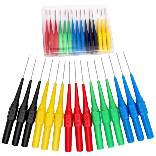 15Pcs Probes Pin Insulation Wire Piercing Needle Test Back Probe Kit Super Tip