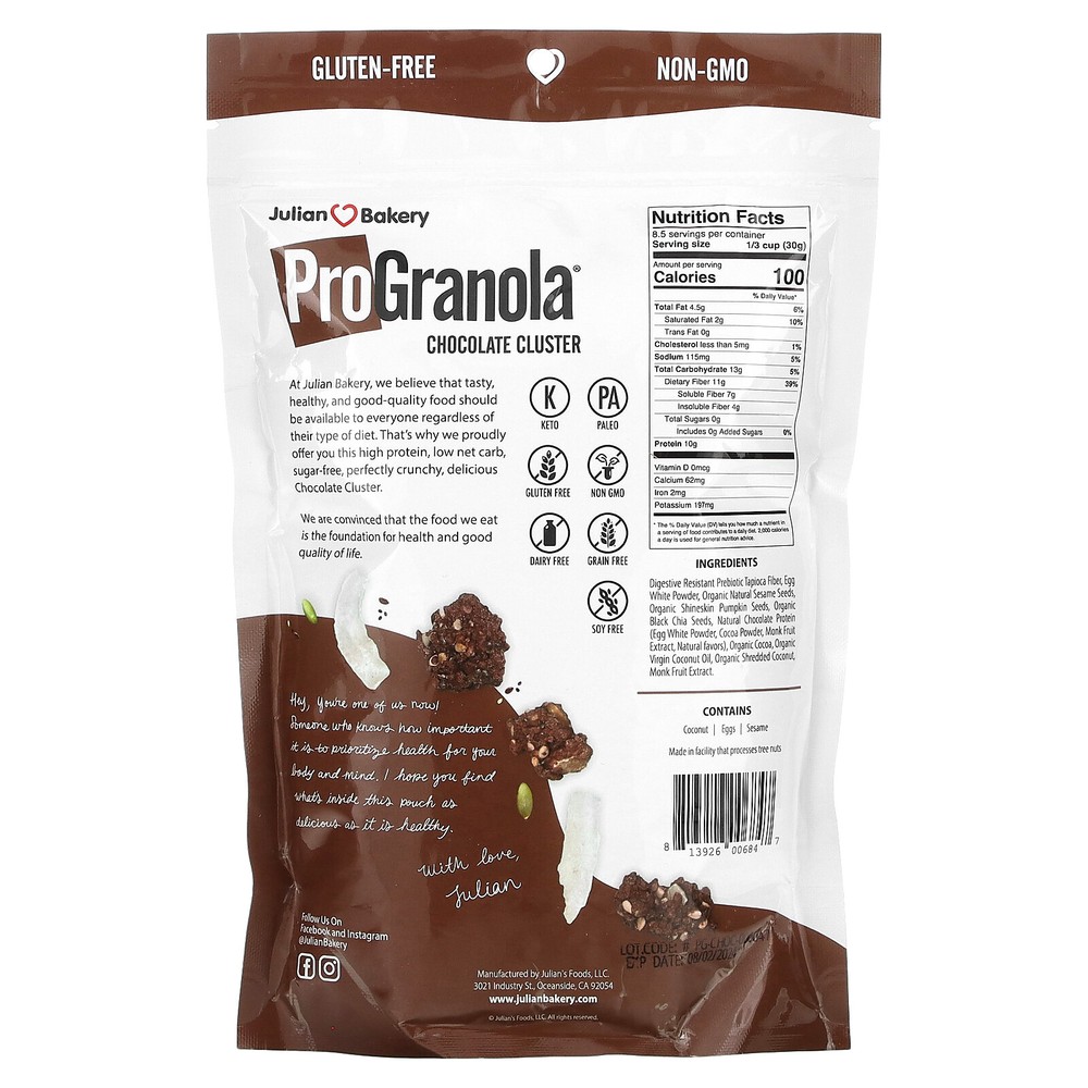 Pro Granola, Chocolate Cluster, 9 oz (255 g)