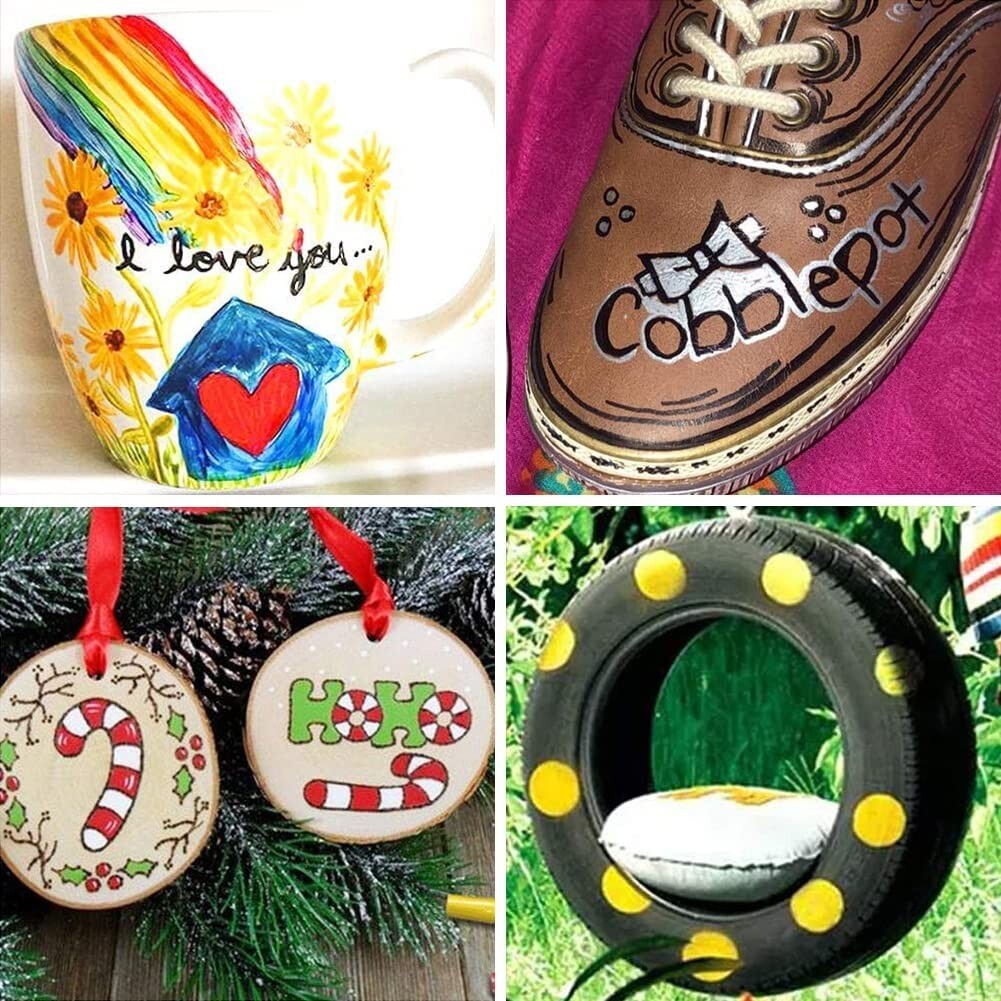 16Pcs Waterproof Permanent Paint Marker Pen For Car Tyre Tire Tread Rubber Metal