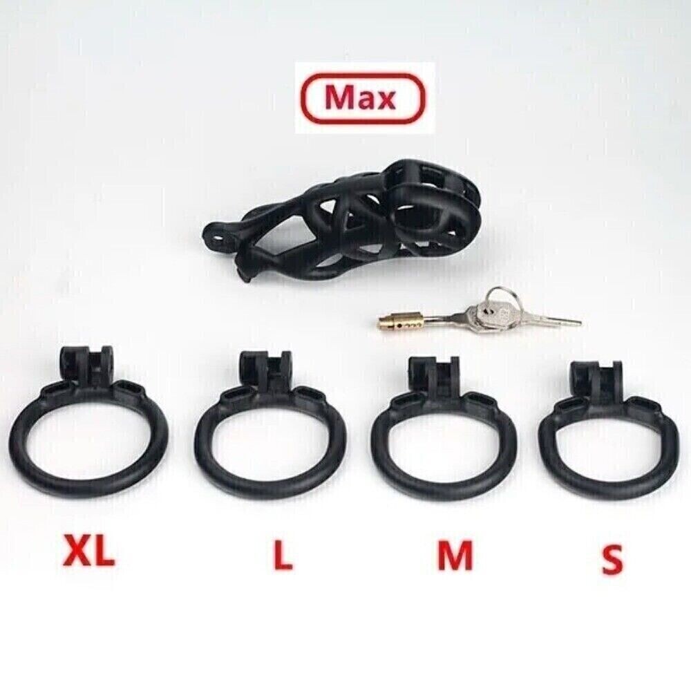 Male Chastity Cage Belt Silicone Device Delay Ejaculation Scrotum Squeeze Ring