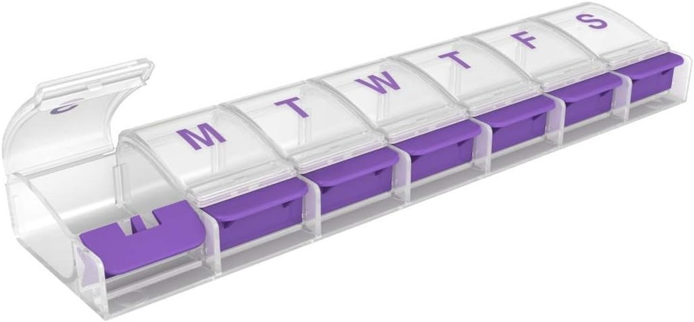 7-Day Pill Organizer Box | Weekly Medicine Planner with Easy Push-Button