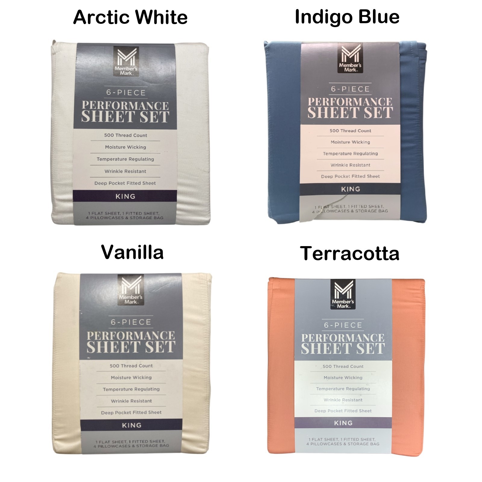 Member's Mark 6 Piece Performance Sheet Set, King