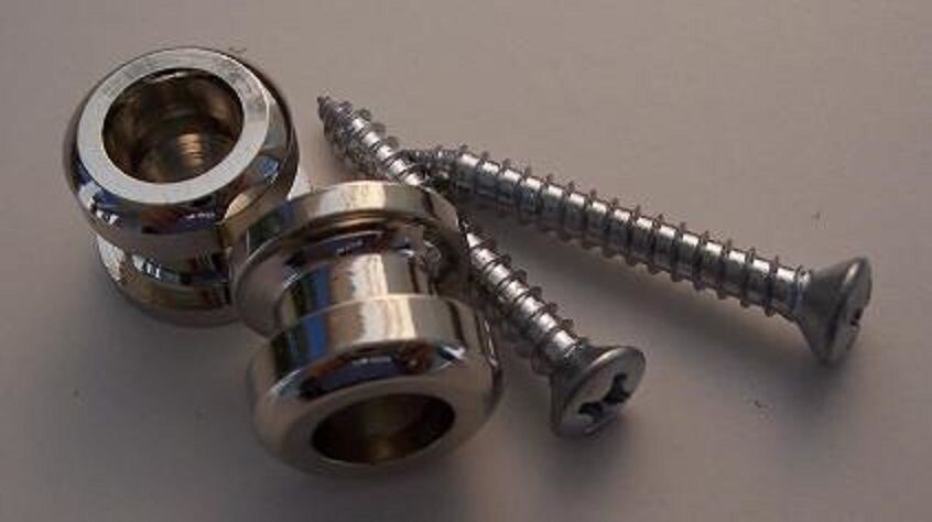 SCHALLER CHROME Strap BUTTONS KNOBS Fender TELE STRAT ~~ Stratocaster Telecaster