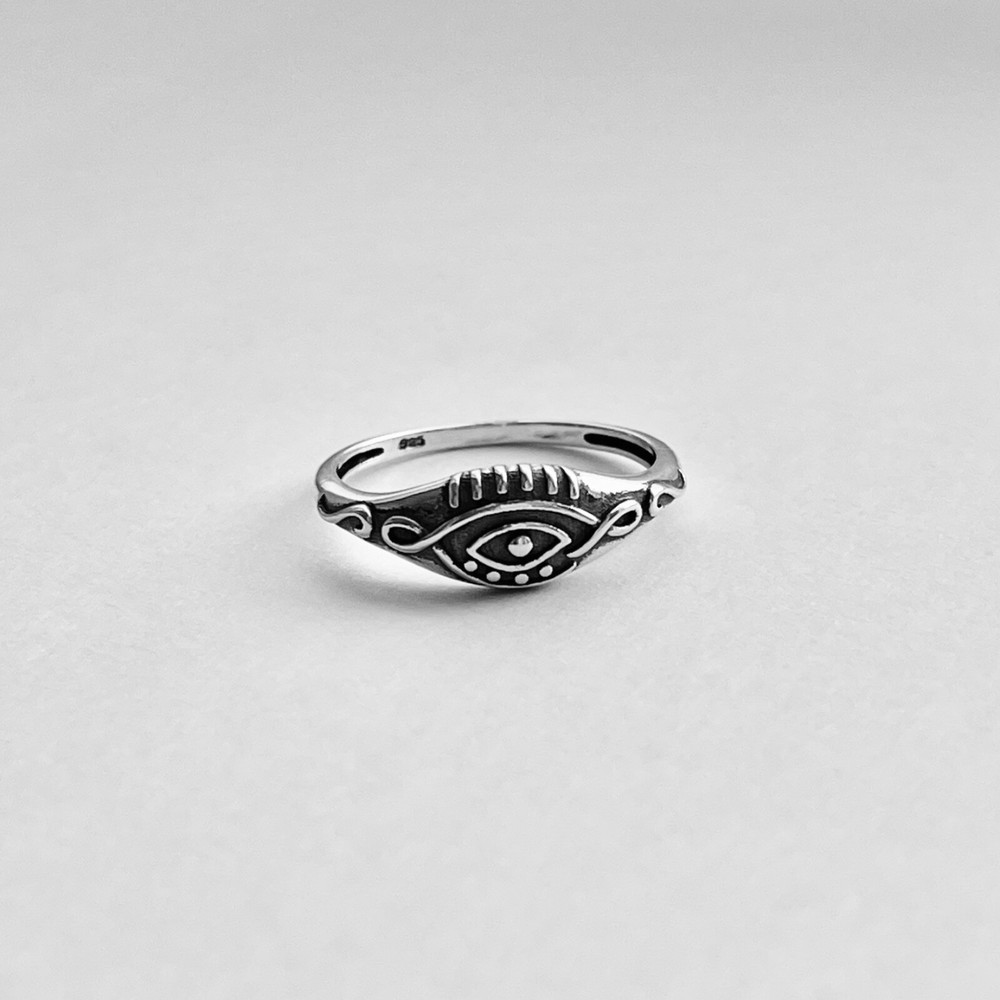 Sterling Silver Celtic Eye Ring, Protector Ring, Silver Ring, Evil Eye Ring