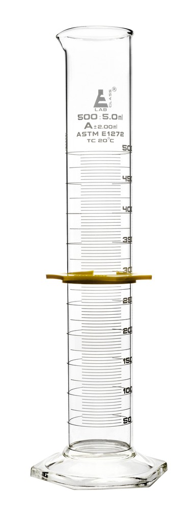 Eisco Labs 500ml Graduated Cylinder, Class A, ASTM - Hexagonal Base