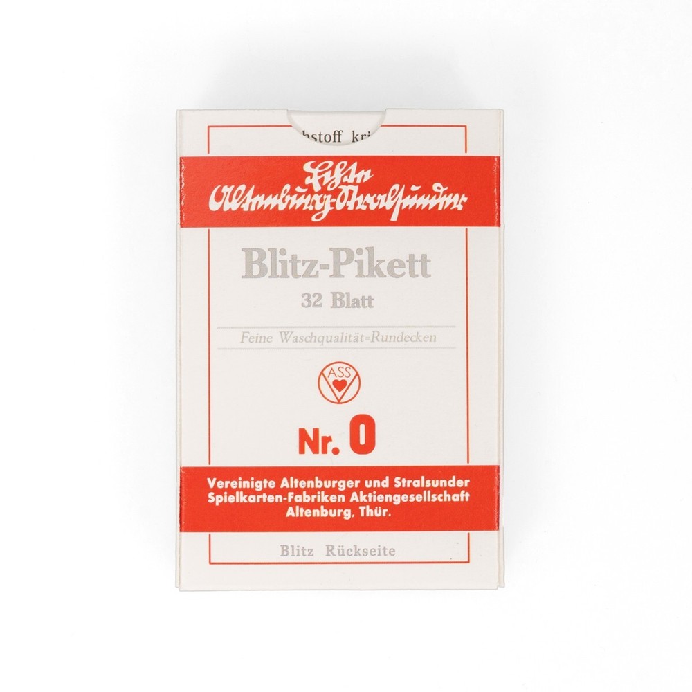 WW2 Authentic Reproduction German Army Blitz Pikett Nr.0 Playing Cards- 32 Deck