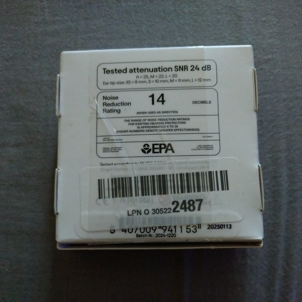 Loop Quiet 2 Earplugs Noise Reducing Ear Plugs VIOLET 14 Db Open Box