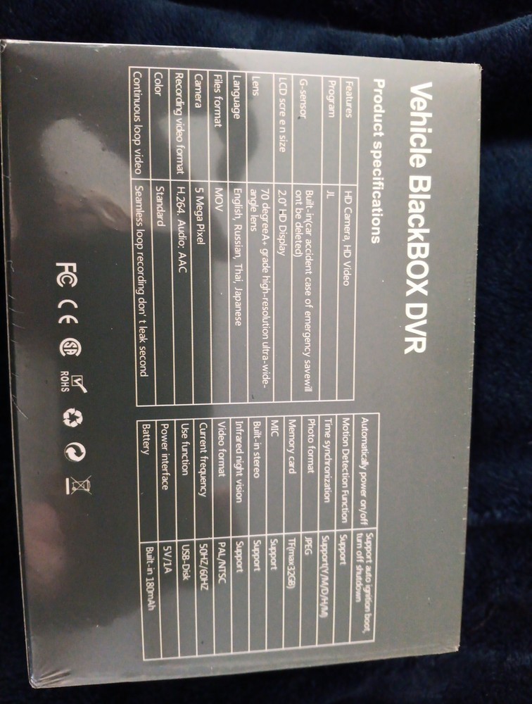 Dash Camera Dual Lense 1080 HD - Black NIB