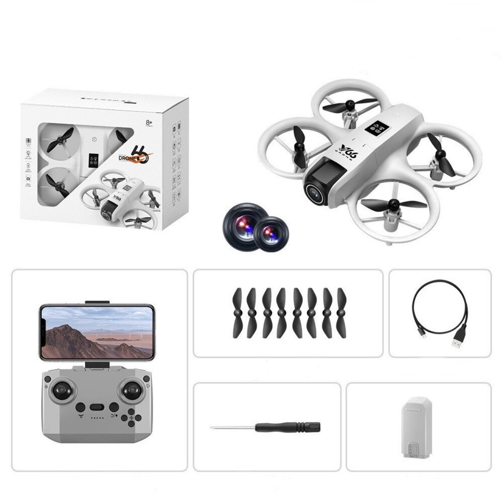 V66 NEO Foldable Ultra-Light WiFi Mini Drone 4K Dual Camera Obstacle Avoidance