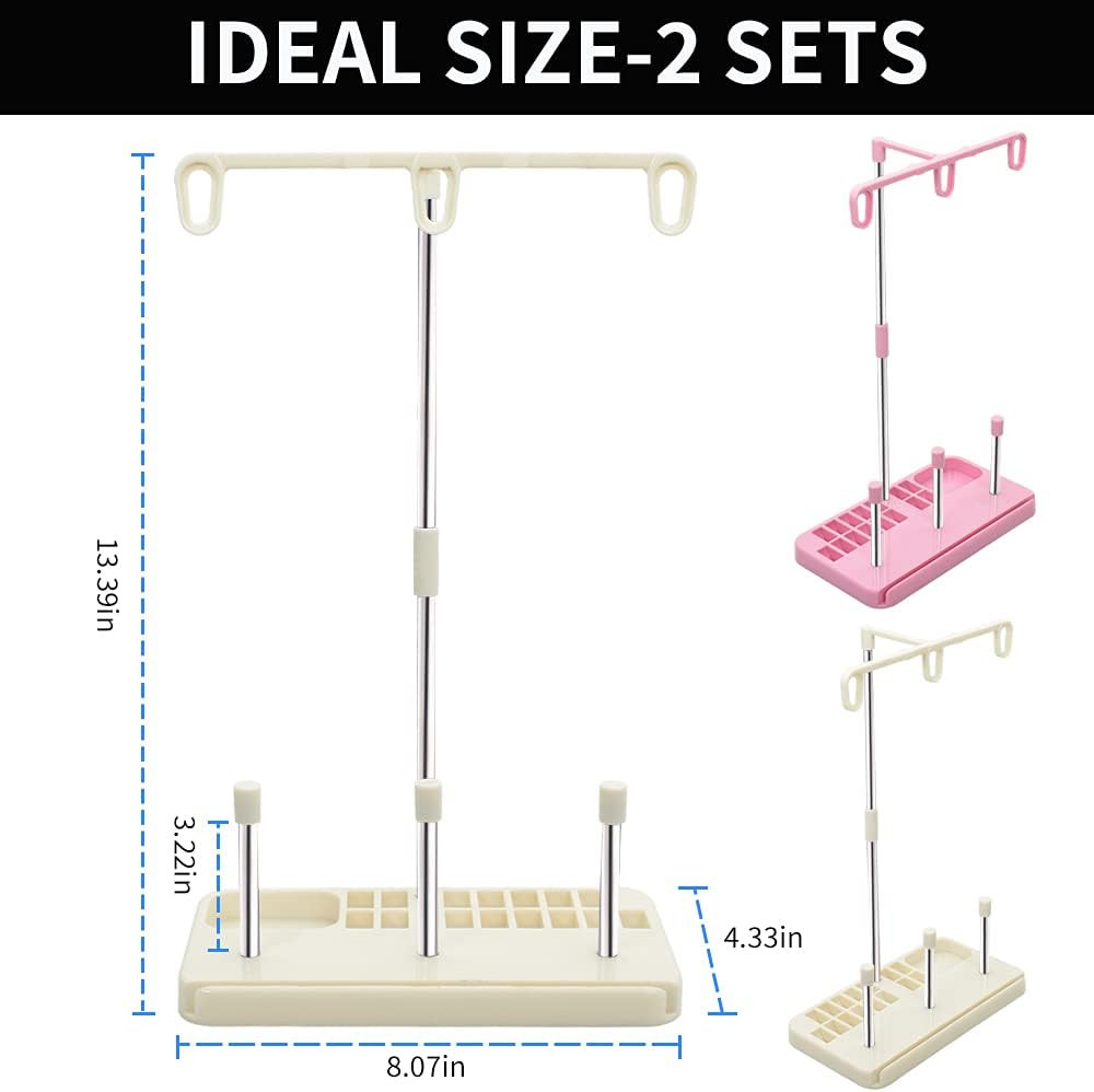 2 Pack Thread Holders, Embroidery & Sewing Machine Organizer, 3-Spool Thread Rac