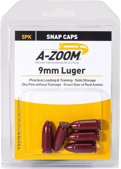 A-Zoom 15116 9 mm Luger Precision Snap Caps - 5 Pack