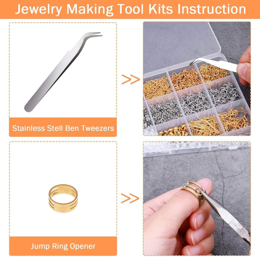 Earring Making Kit with Earring Hooks Findings, Earring Backs Posts, Jump Rings