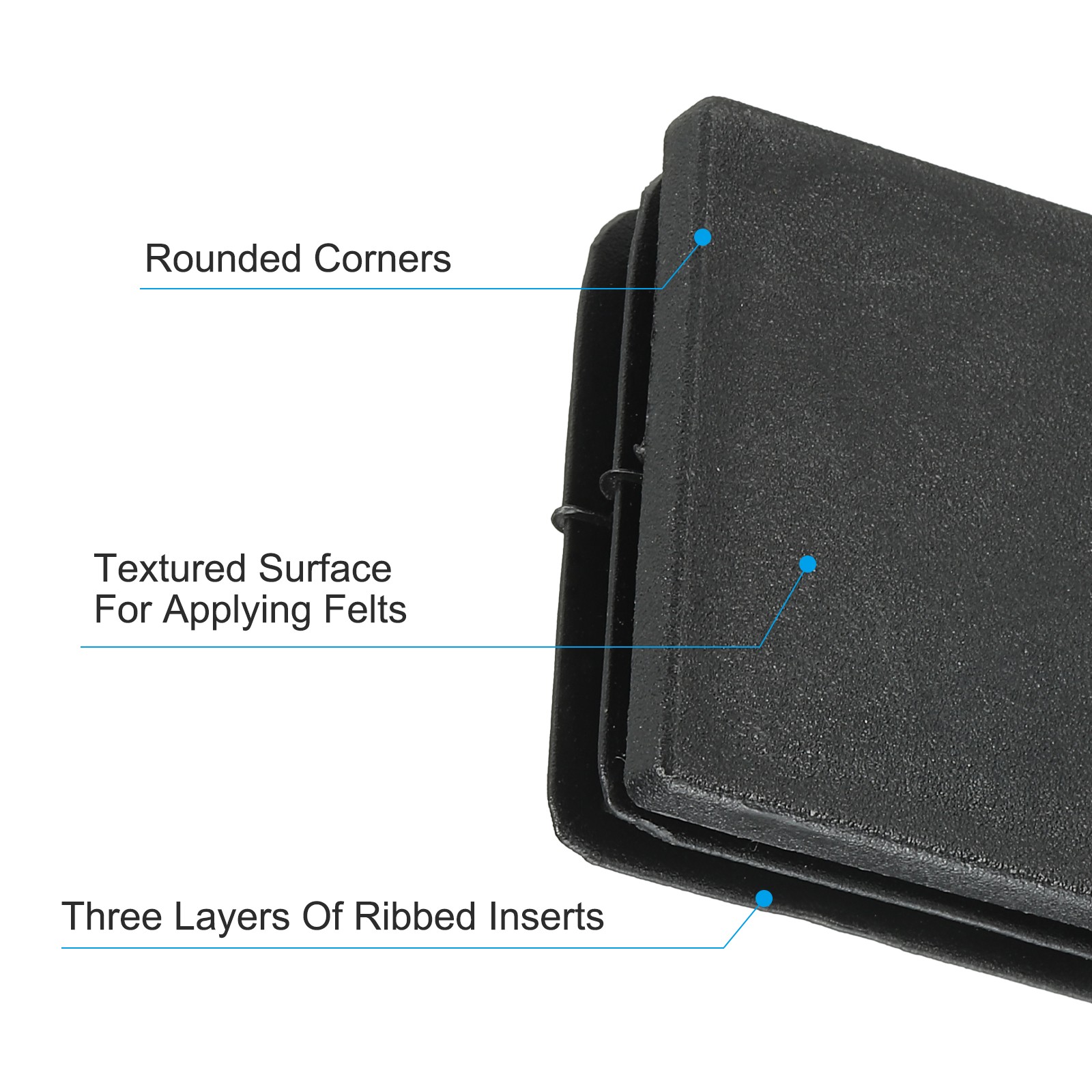 20Pcs 5/8"x5/8" Plastic Tubing End Caps Square Hole Plug Insert Black