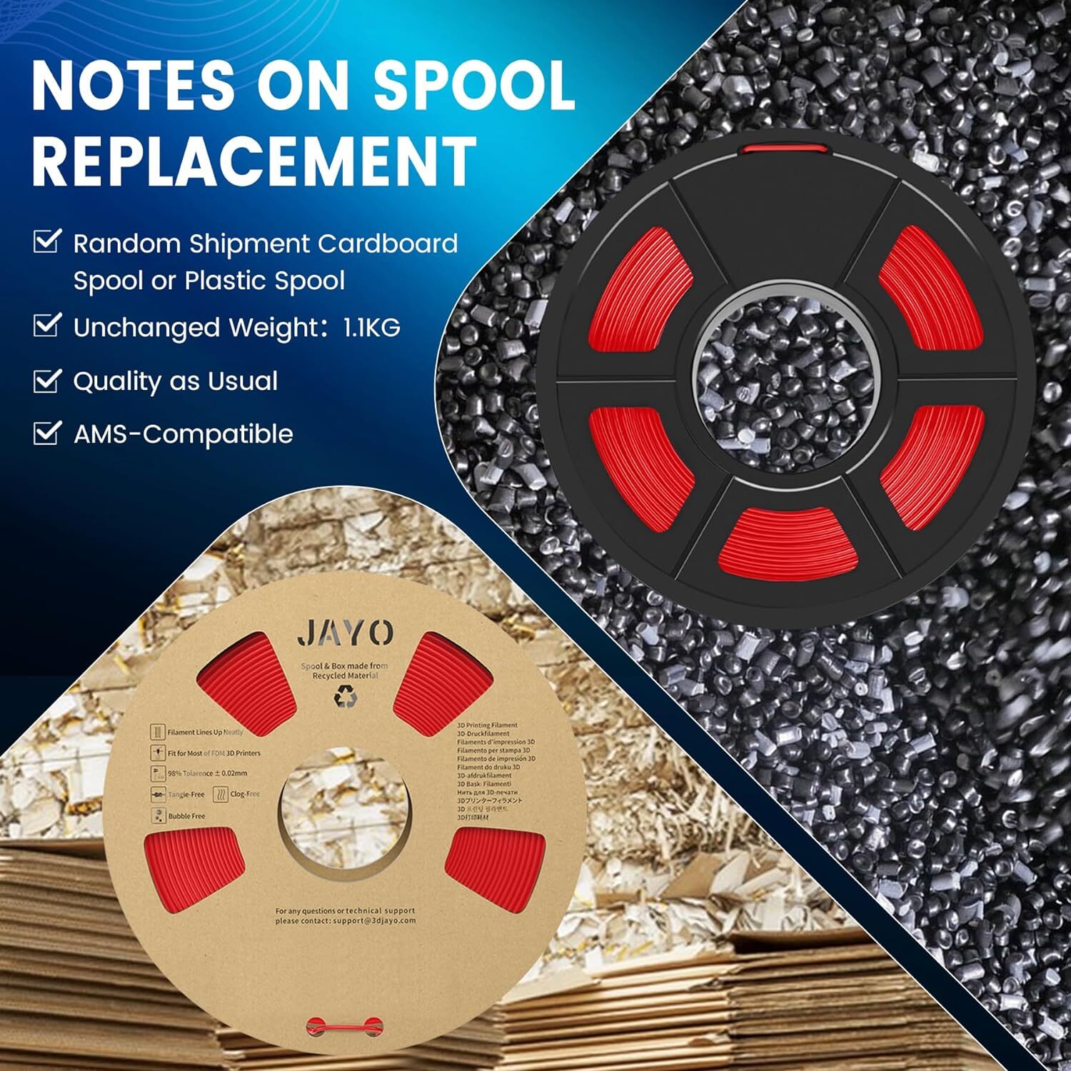 {BUY 10 PAY 6}JAYO PLA Matt PLA+ PETG SILK ABS 3D Printer Filament 1.75mm 1.1KG