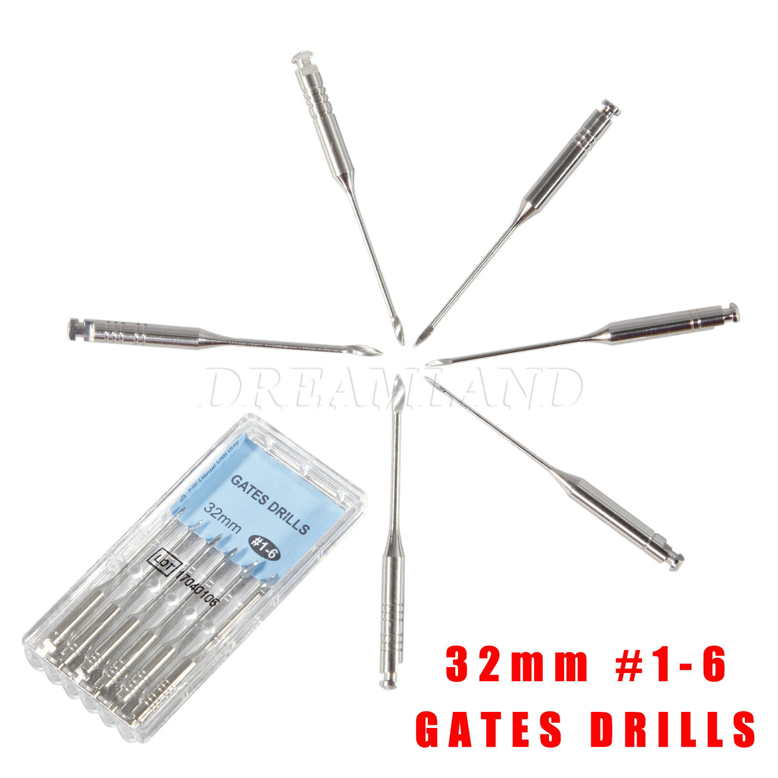 Dental GATES Glidden Drills File 32mm #1-6 Endodontic Root Canal Instrument